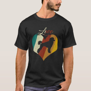 Vintage Liebe Poodle Funny Retro Dog Geschenke T-Shirt