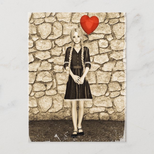 Vintage Liebe Postkarte (Vorderseite)