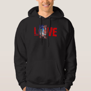 Vintage Liebe Proud American Flag Apotheker 4. Hoodie