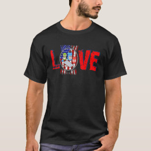 Vintage Liebe Proud American Flag Apotheker 4. T-Shirt