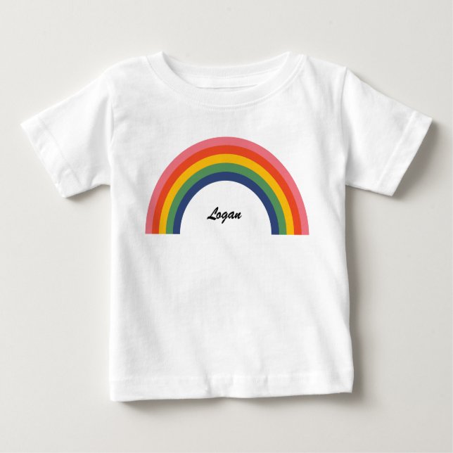 Vintage Liebe Regenbogenname Baby T-shirt (Vorderseite)