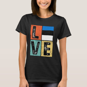 Vintage Liebe Retro I Estnische Flagge für estnisc T-Shirt