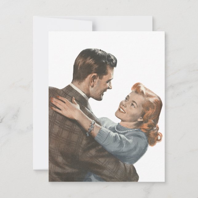 Vintage Liebe Romance Newlyweds sollen wir tanzen? Ankündigung (Vorderseite)