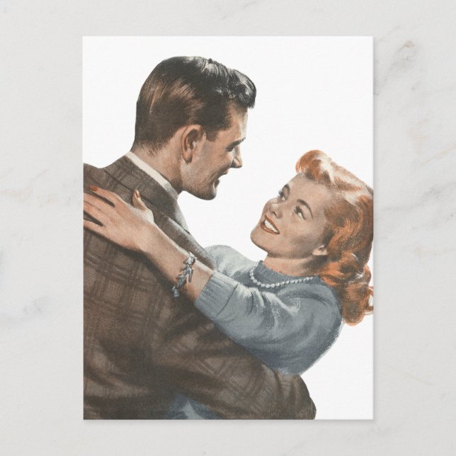 Vintage Liebe, Romantik, Romantik, Save the Date Ankündigungspostkarte (Vorderseite)