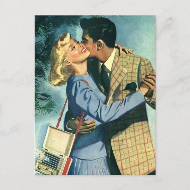 Vintage Liebe, Romantik, Romantik, Save the Date Ankündigungspostkarte (Vorderseite)