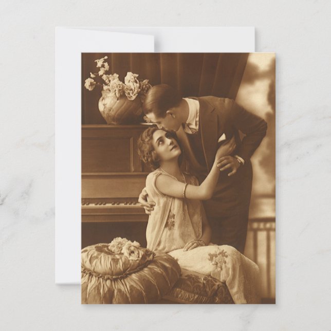 Vintage Liebe, Romantik, Romantik, Save the Date Einladung (Vorderseite)