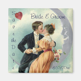 Vintage Liebe, Romanze, Romantik, Hochzeitstermin Magnet