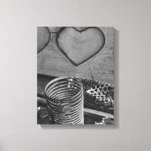 Vintage Liebe Schwarz/Weiß Leinwanddruck