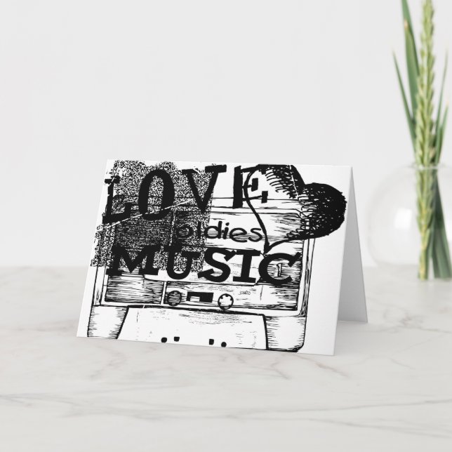 Vintage Liebe spielt Musik 6 Grußkarten Karte (Vorderseite)