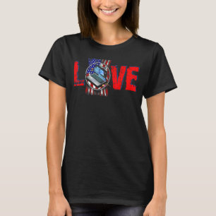 Vintage Liebe stolz US-Flagge IT-Manager 4. T-Shirt