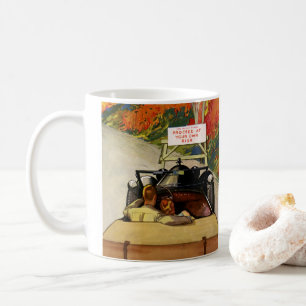 Vintage Liebe, Straße gesperrt, fahren Sie auf eig Tasse