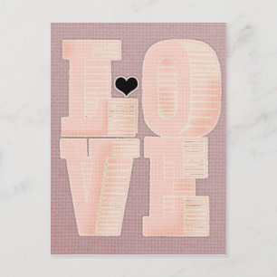 Vintage-Liebe-Textilmuster rosa pfirsich weiß süß Postkarte