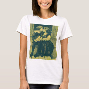 Vintage Liebe und romanisches Foto, Kinder Kiss T-Shirt