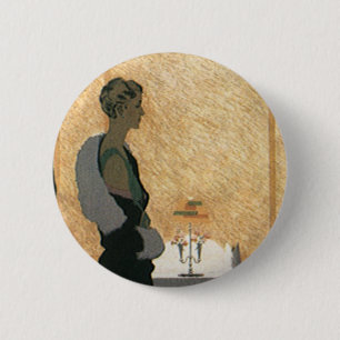 Vintage Liebe und Romantik, elegantes Abendessen Button