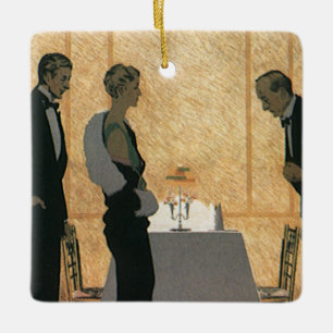 Vintage Liebe und Romantik, Elegantes Dinner für P Keramikornament