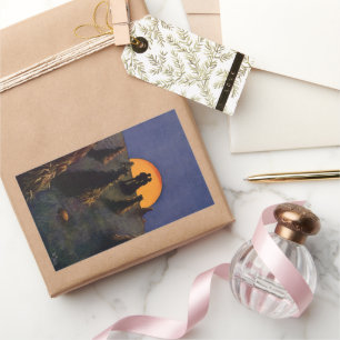 Vintage Liebe und Romantik, Ernte Moon Kiss Rechteckiger Aufkleber