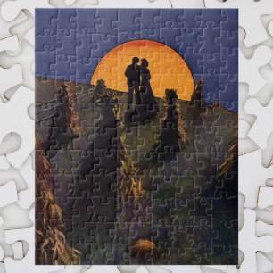 Vintage Liebe und Romantik, Erntmond-Kuss Puzzle