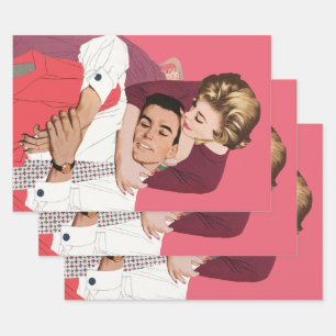 Vintage Liebe und Romantik, Frischvermählte in Ros Geschenkpapier Set