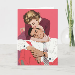 Vintage Liebe und Romantik, Frischvermählte in Ros Karte