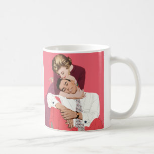 Vintage Liebe und Romantik, Frischvermählte in Ros Tasse