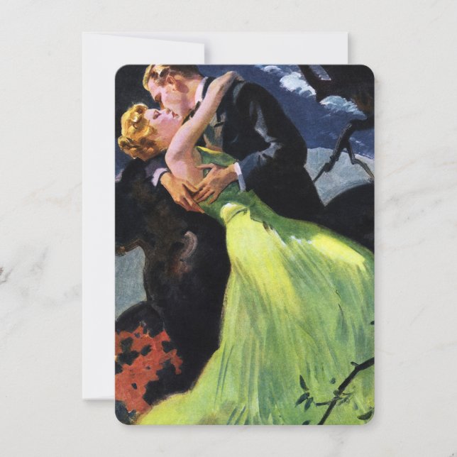 Vintage Liebe und Romantik, Hochzeit Einladung (Vorderseite)