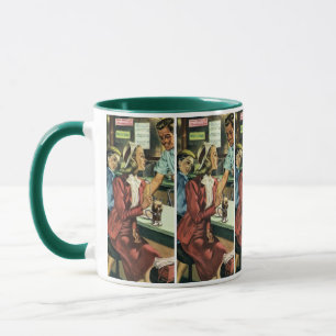 Vintage Liebe und Romantik, Lady im Soda Shop Tasse