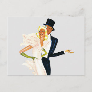 Vintage Liebe und Romantik, modernes Brautpaar Postkarte