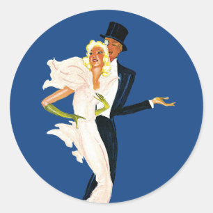Vintage Liebe und Romantik, modernes Brautpaar Runder Aufkleber