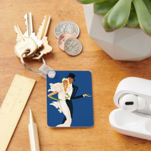 Vintage Liebe und Romantik, modernes Hochzeitskaff Schlüsselanhänger