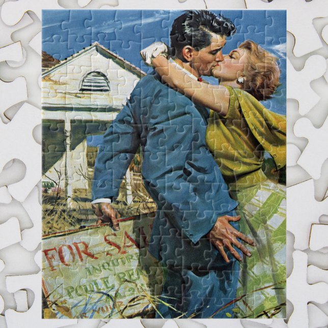 Vintage Liebe und Romantik Neugierige kaufen erste Puzzle (Von Creator hochgeladen)