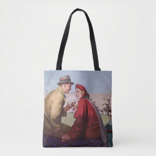 Vintage Liebe und Romantik, Paar beim Footballspie