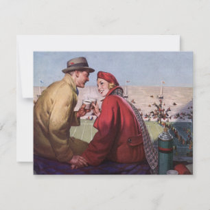 Vintage Liebe und Romantik, Paar beim Fußballspiel