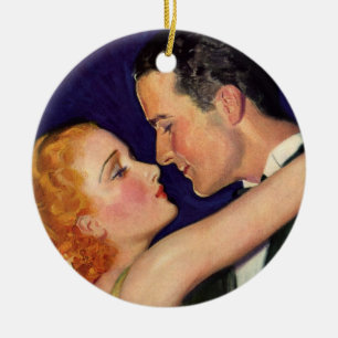Vintage Liebe und Romantik, Retro Hollywood-Filme Keramikornament