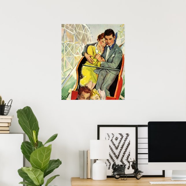 Vintage Liebe und Romantik, Roller Untersetzer Rid Poster (Heimbüro)