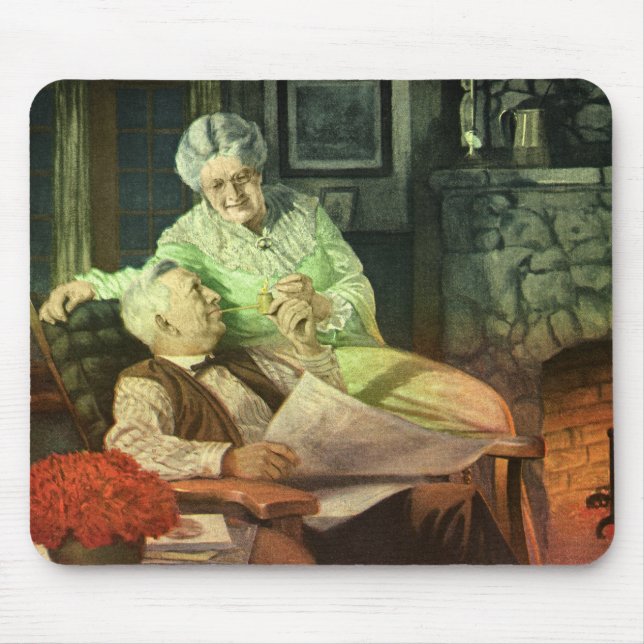 Vintage Liebe und Romantik; romantische Großeltern Mousepad (Vorne)