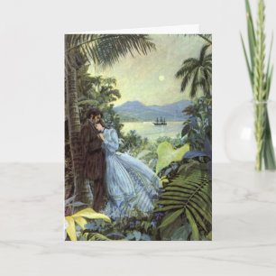 Vintage Liebe und Romantik, romantische tropische  Feiertagskarte