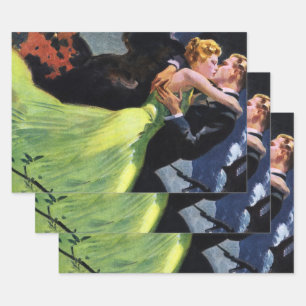 Vintage Liebe und Romantik, romantischer Kuss Geschenkpapier Set