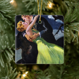 Vintage Liebe und Romantik, romantischer Kuss Keramikornament