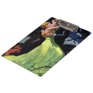 Vintage Liebe und Romantik, romantischer Kuss Klemmbrett