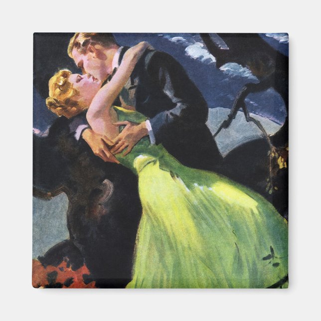 Vintage Liebe und Romantik, romantischer Kuss Magnet (Vorne)