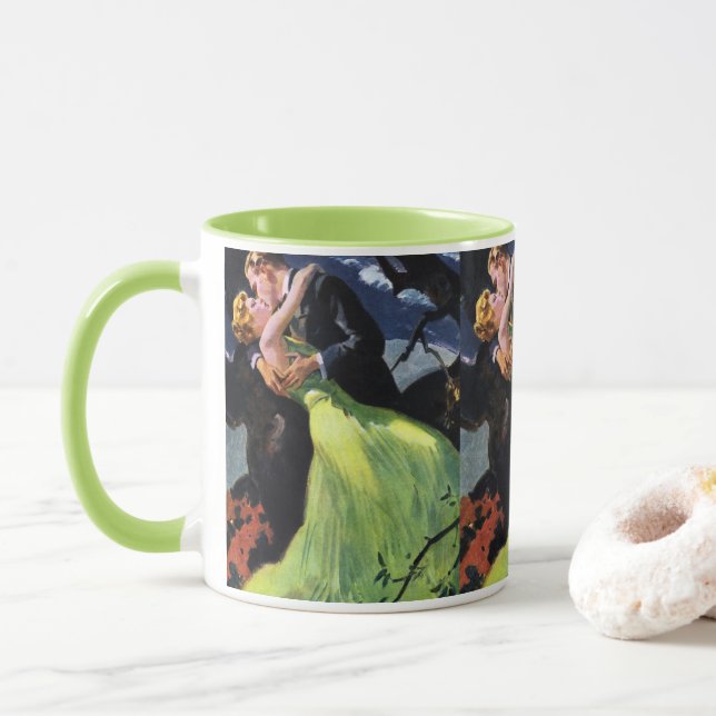 Vintage Liebe und Romantik, romantischer Kuss Tasse (Mit Donut)