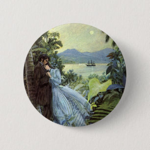 Vintage‑Liebe und Romantik, romantischer tropische Button