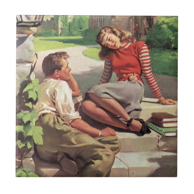 Vintage Liebe und Romantik, Schulliebe Fliese (Vorderseite)