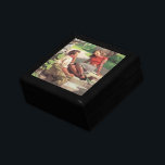 Vintage Liebe und Romantik, Schulliebe Geschenkbox<br><div class="desc">Vintage Illustrations-Liebe und Romantik-Design mit einem niedlichen jungen Paar,  das in der Schule flirtet. Die Teenager sitzen mit ihren Lehrbüchern auf einigen Stufen im Schatten des Baumcampus.</div>