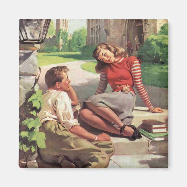 Vintage Liebe und Romantik, Schulliebe Magnet (Vorne)