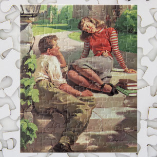 Vintage Liebe und Romantik, Schulliebe Puzzle