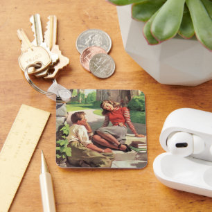 Vintage Liebe und Romantik, Schulliebe Schlüsselanhänger