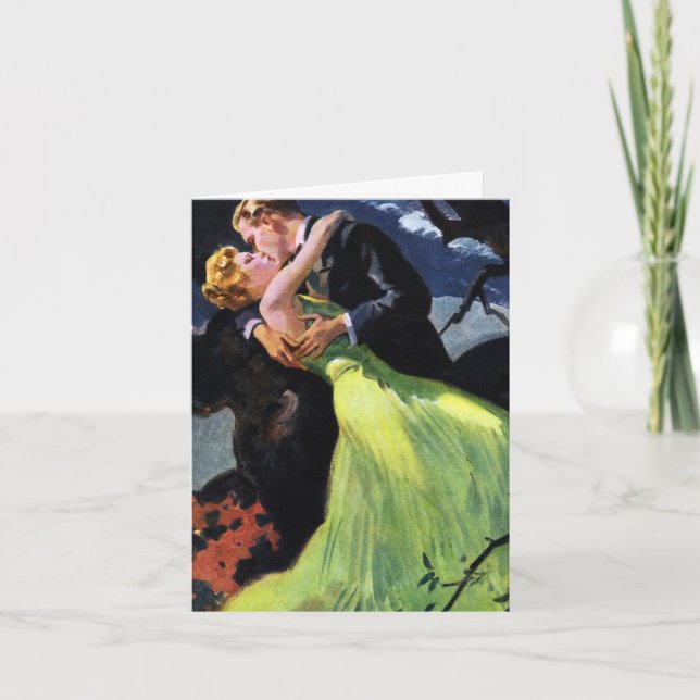 Vintage Liebe und Romantik, vielen Dank Dankeskarte (Vorderseite)