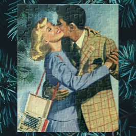 Vintage Liebe und Romantik, Weihnachts-Tanz Puzzle