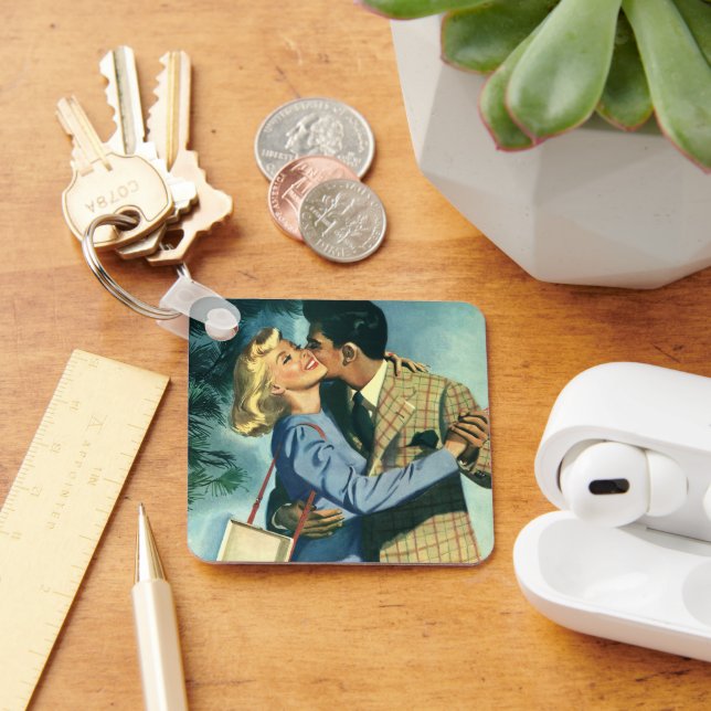 Vintage Liebe und Romantik, Weihnachts-Tanz Schlüsselanhänger (Schreibtisch)